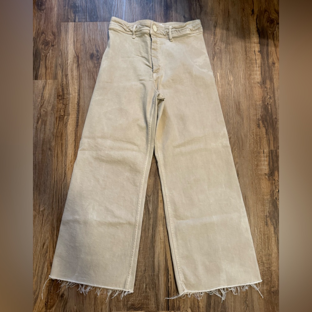 Zara/ Size 8/ Wide leg tan denim pants